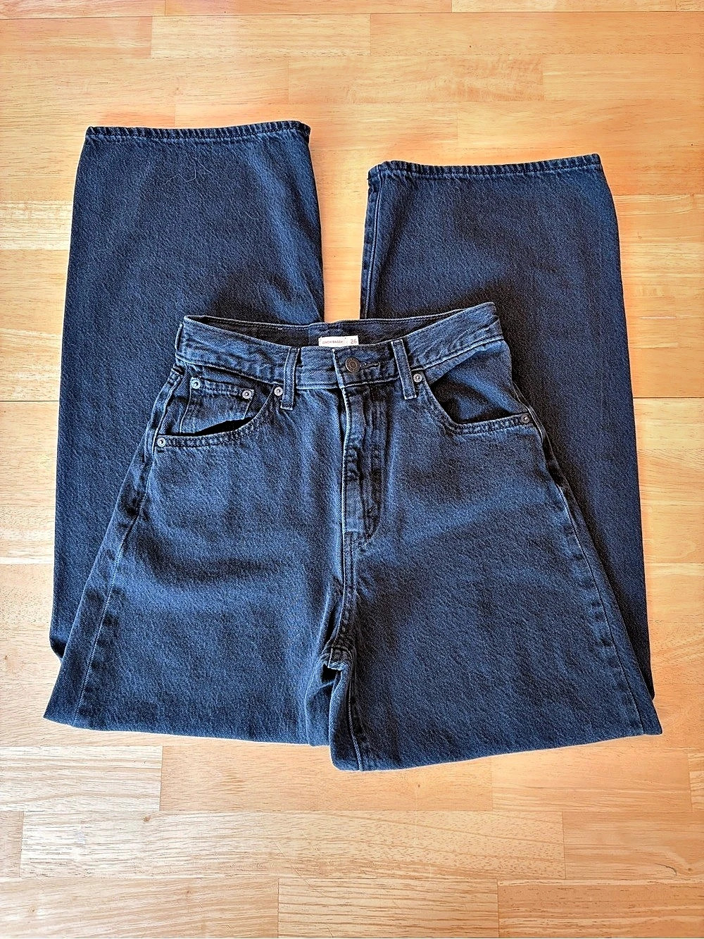 Levi's Women's Cinch Baggy Jeans Black Waist 26